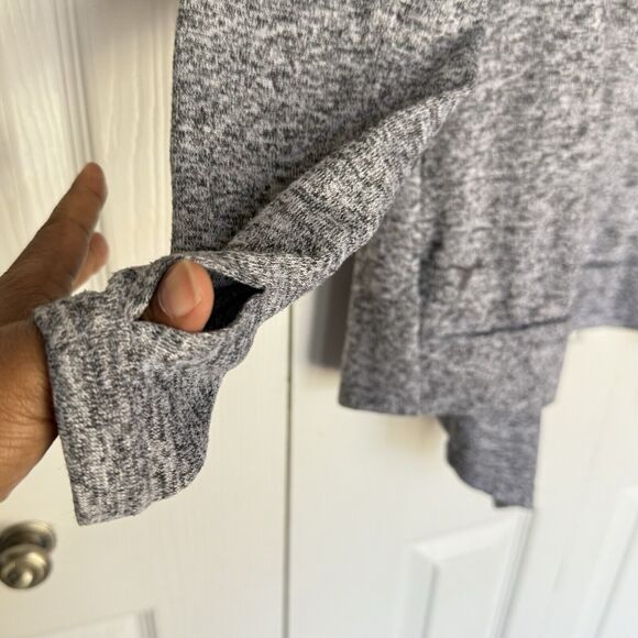 Old Navy Cardigan Women Size SP Open Front Drape Gray Shortie Flow - Picture 9 of 16